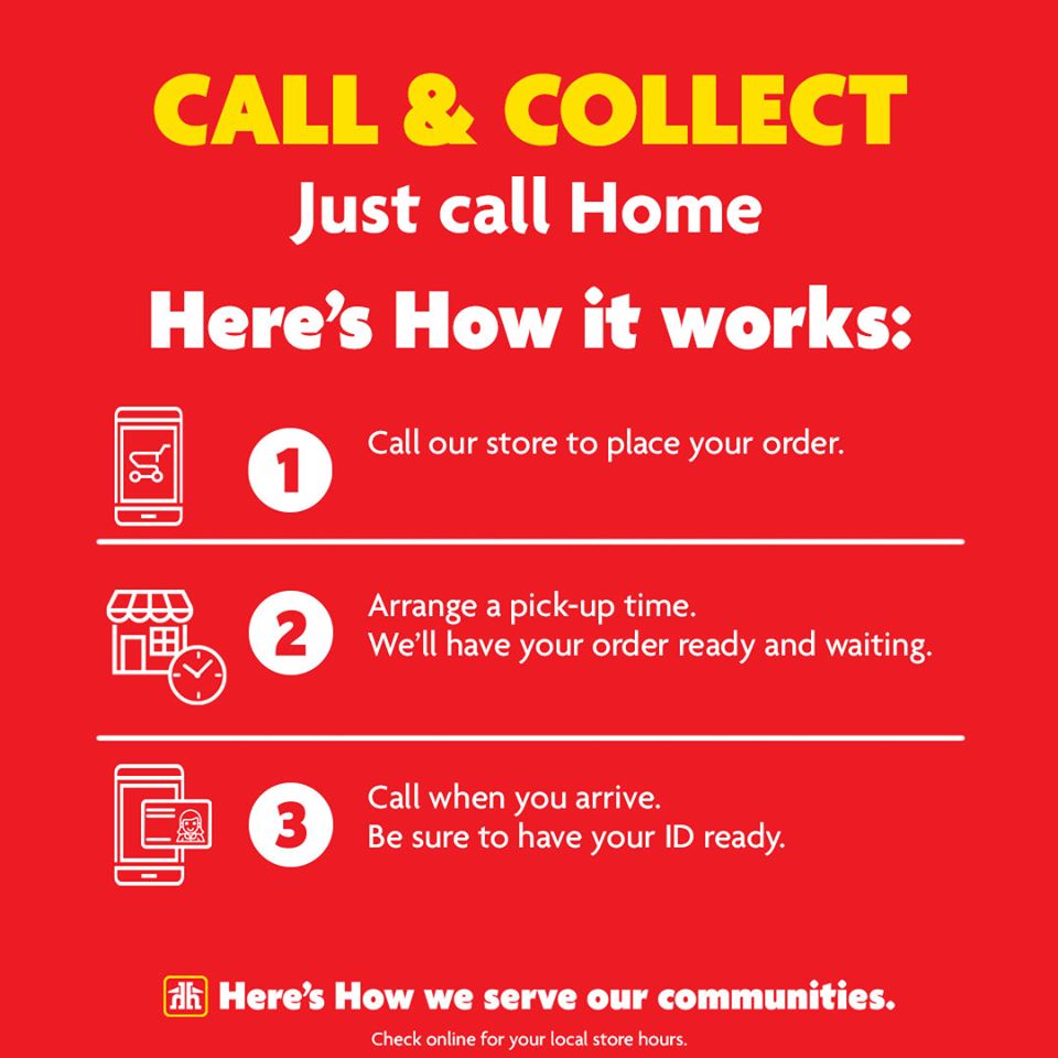 Call & Collect procedure for Curb side pickup at Home Hardware